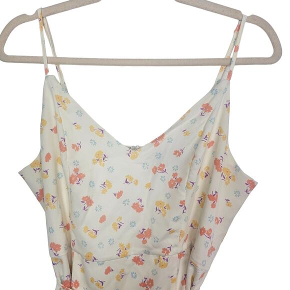 ModCloth Dress Floral Dress Mini Dress Ruffle Hem Dress Awe Of Above 12 Ivory - Picture 2 of 9